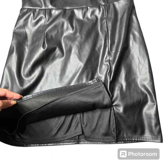 Lulus Highly Favored Black Vegan Leather One-Shoulder Mini Dress - Picture 5 of 10